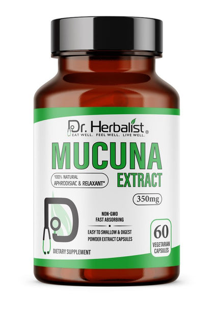 Mucuna Pruriens Extract 350mg, Kapikacchu, Velvet Bean | Supports Everyday Energy & Well-Being | Halal, 60 Capsules