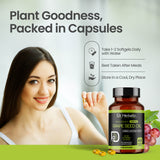Grape Seed Oil Capsules 1600mg — Cold-Pressed, Vitamin E | Light & Tasteless | 60 Halal Softgels view 5
