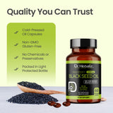 Black Seed Oil Capsules 1600mg — Extra Strength Cold-Pressed Nigella Sativa | Immune & Antioxidant Support | 60 Halal Softgels view 6