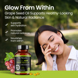 Grape Seed Oil Capsules 1600mg — Cold-Pressed, Vitamin E | Light & Tasteless | 60 Halal Softgels view 7