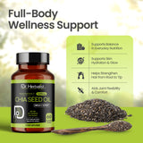 Chia Seed Oil Capsules 1600mg — Cold-Pressed, Fish-Free | Plant Omega-3 ALA | 60 Halal Softgels view 4