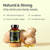 Ginger Oil Capsules 1600mg — Zingiber Officinale, Gingerols | No Spicy Burn | 60 Halal Softgels view 6