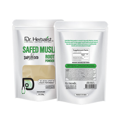 Safed Musli Powder 200g, Single-Ingredient Chlorophytum Borivilianum (White Musli) | Traditional Ayurvedic | Halal, No Fillers