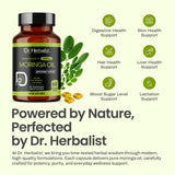 Moringa Oil Capsules 1600mg — Cold-Pressed Seed (Ben) Oil | Oleic-Rich, Tasteless | 60 Halal Softgels view 4