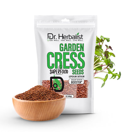 Garden Cress Seeds 400g, Lepidium Sativum (Halim / Aliv) | Plant Iron & Fiber | Halal