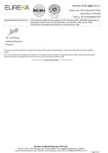 Lab report / certificate for Boswellia Extract 500mg, Serrata, Indian Frankincense | Treasured in Traditional Wellness | Halal, Capsules