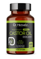 Castor Oil Capsules 1600mg — Cold-Pressed, Hexane-Free | Mess-Free Self-Care | 60 Halal Softgels view 2