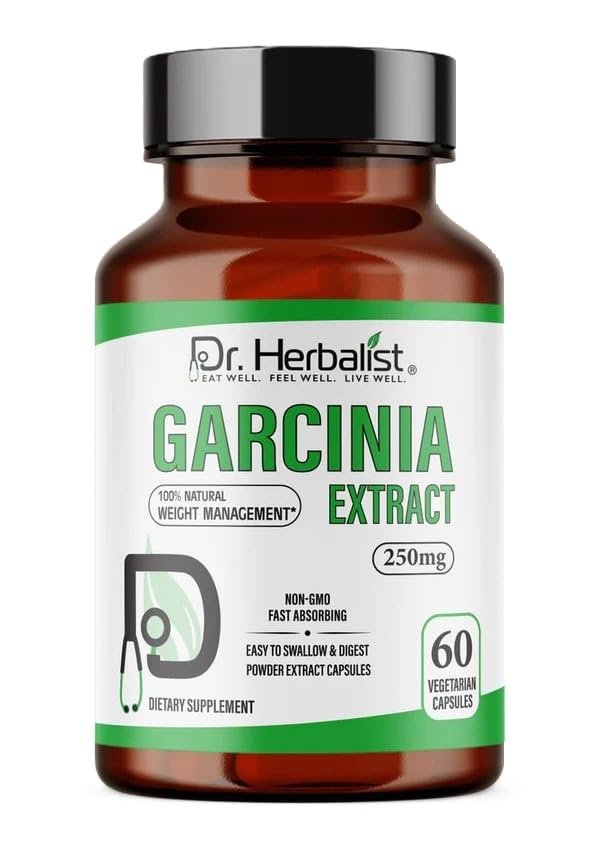 Dr. HERBALIST Garcinia Cambogia Extract 350mg - Malabar tamarind, naturally contains HCA, 60 capsules, Halal