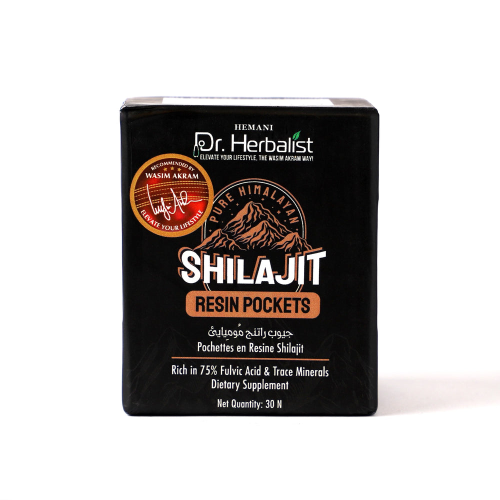 Dr. Herbalist Shilajit Resin Pockets box, 30 single-serve sachets